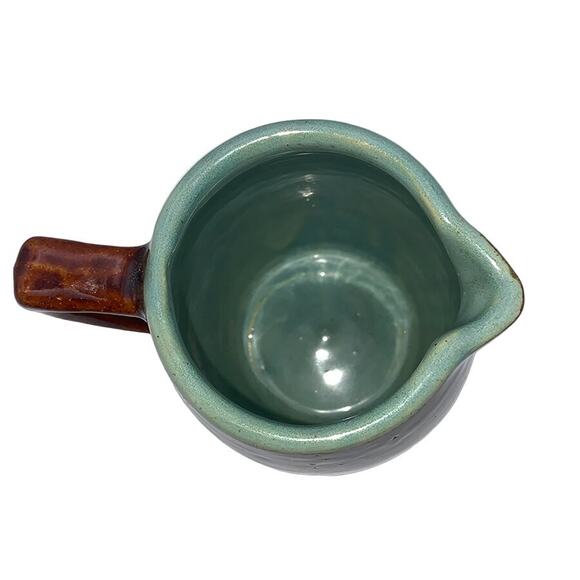 John B. Taylor COUNTRY FARE 5" Mug/Pitcher Glazed Brown and Green with Handle - Picture 4 of 5